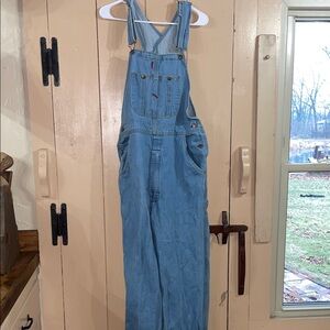 Skyline Wears denim overalls, bibs size 32x30, red stitching accents